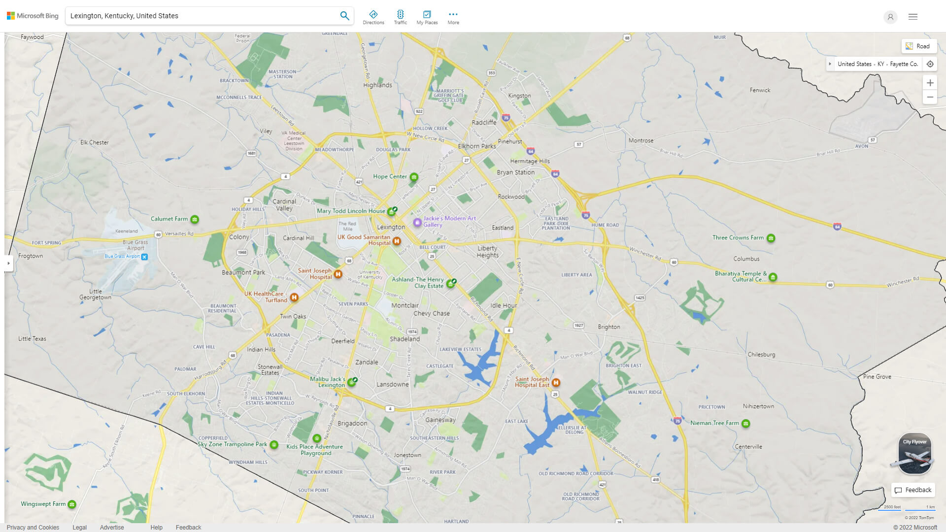 Lexington Fayette Detailed Map